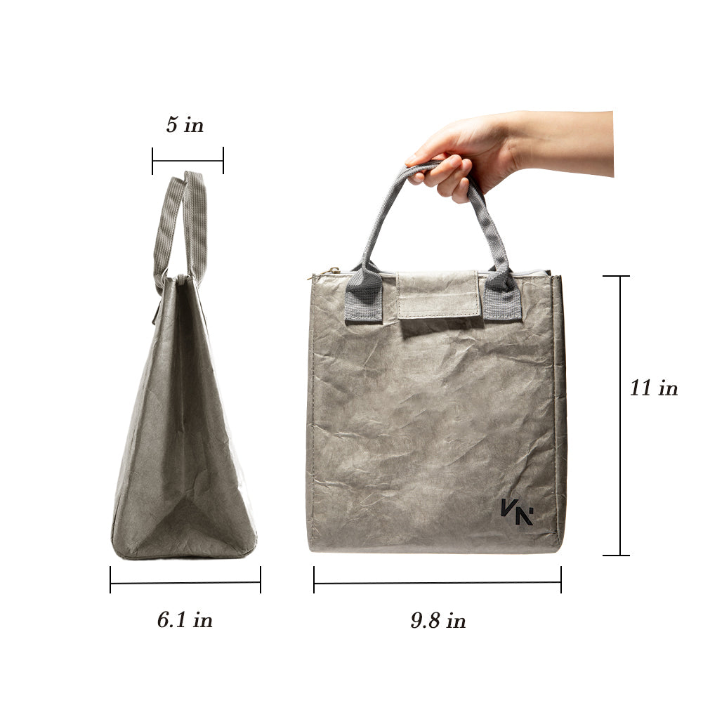 VonNova Aesthetic Lunch Bags for Women Grey - Timeless Design for  Fashionable Women - Cool Lunch Box - Reusable and Easy to Carry Lunch Bags  for Women